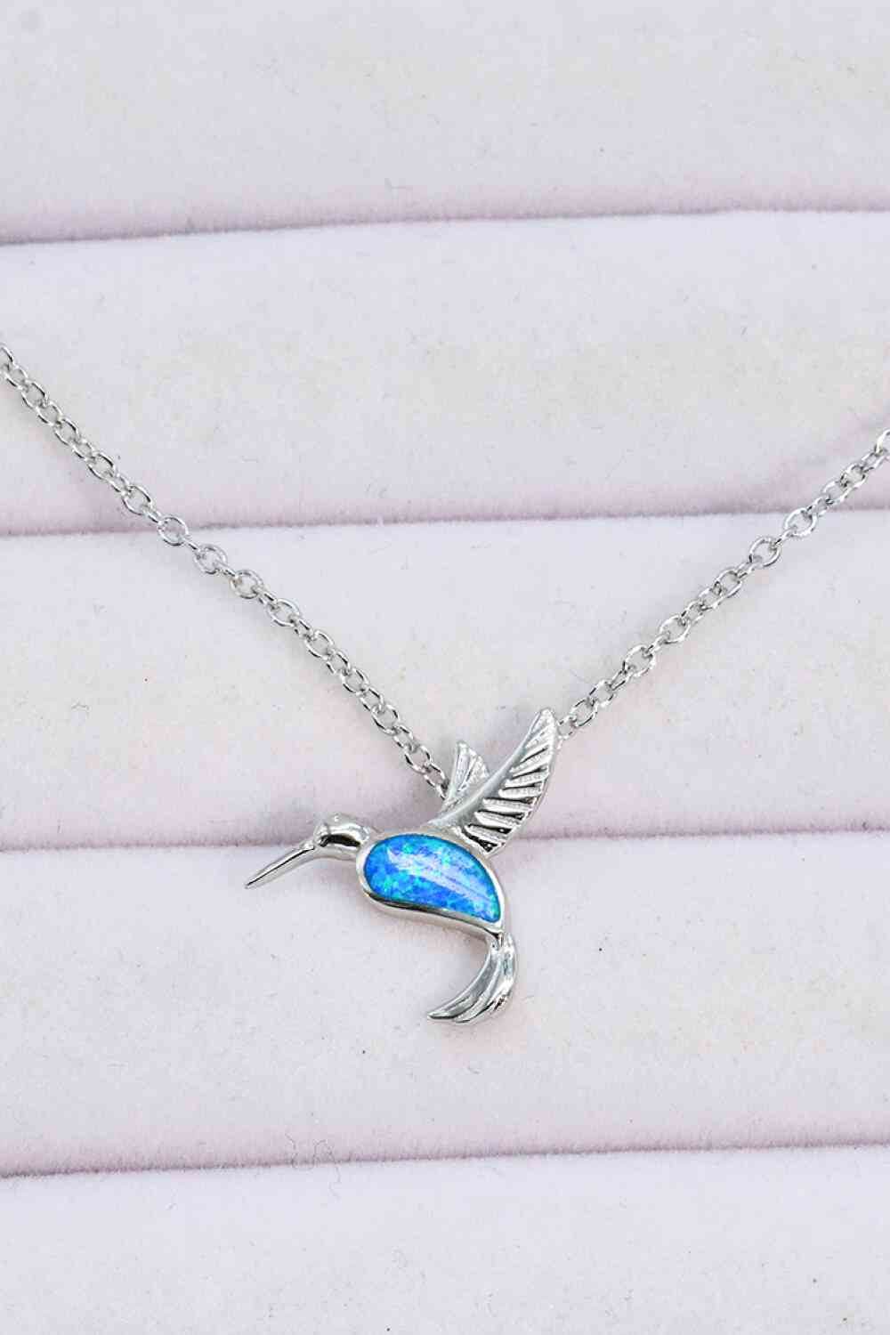 Australian Opal Bird 925 Sterling Silver Necklace - MARIGOLD 