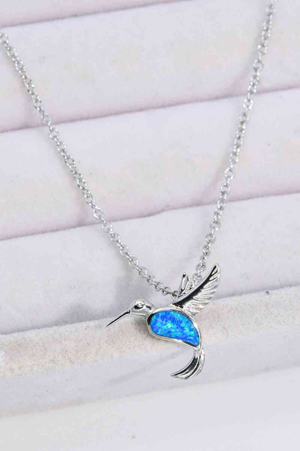 Australian Opal Bird 925 Sterling Silver Necklace - MARIGOLD 