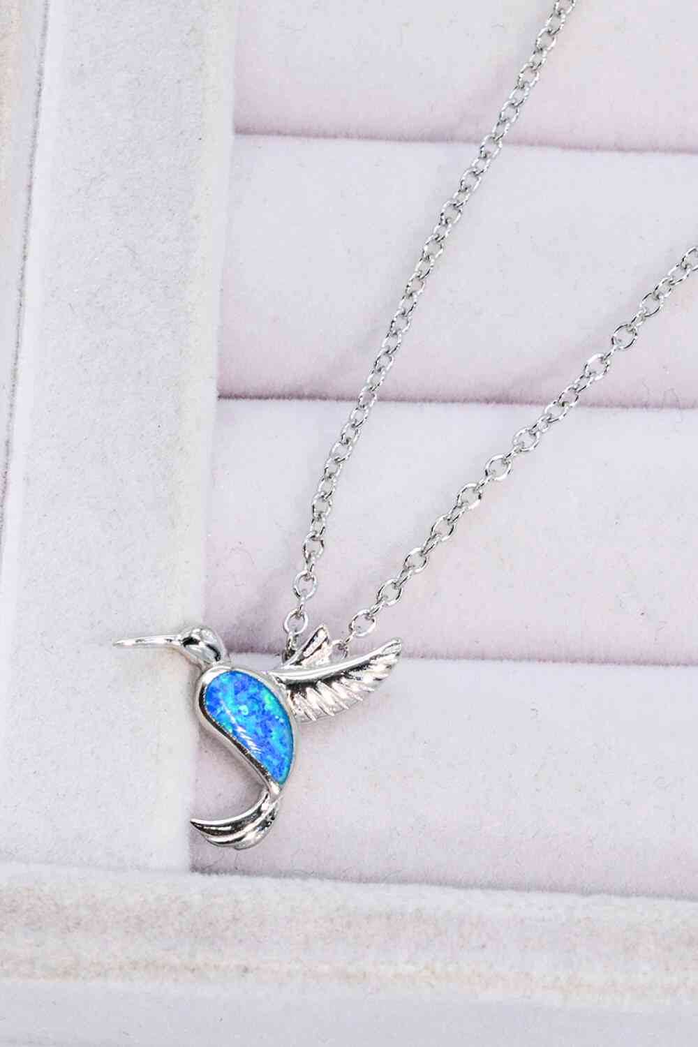 Australian Opal Bird 925 Sterling Silver Necklace - MARIGOLD 