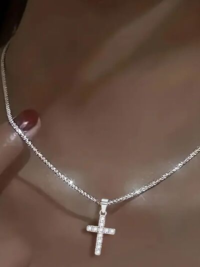 925 Sterling Silver Cross Necklace - MARIGOLD 