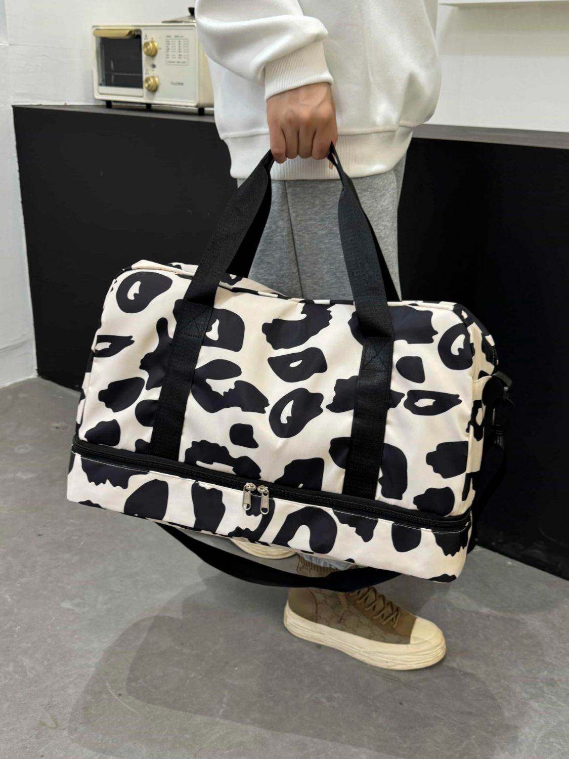 Oxford Cloth Leopard Travel Bag - MARIGOLD 