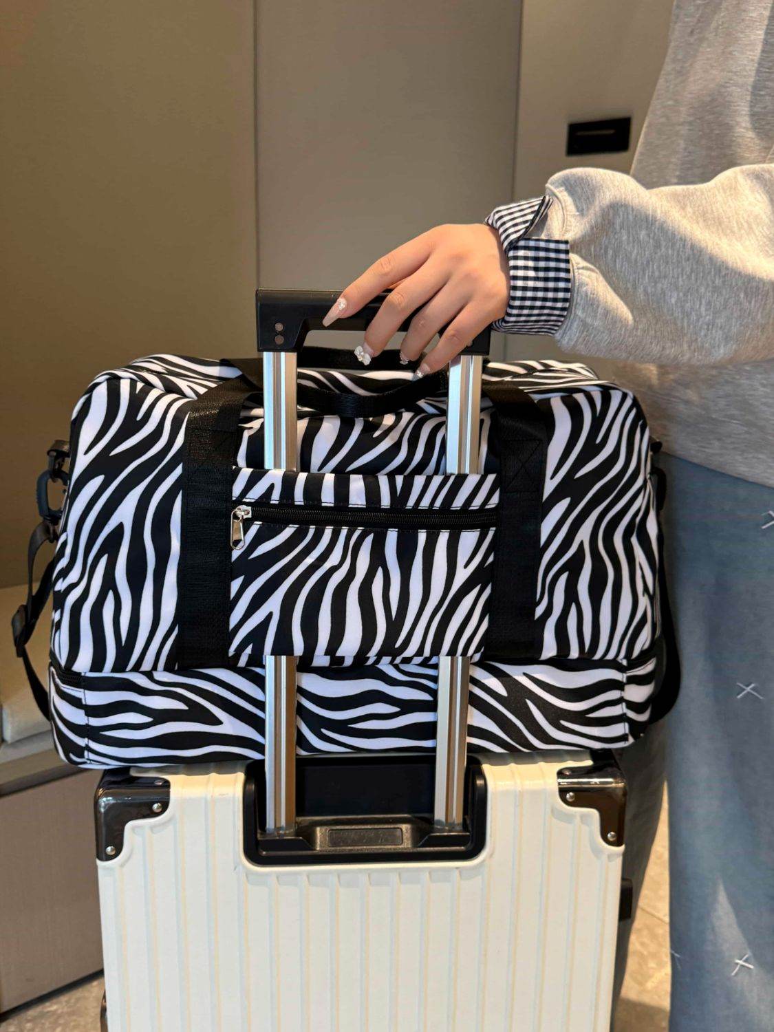 Oxford Cloth Leopard Travel Bag - MARIGOLD 
