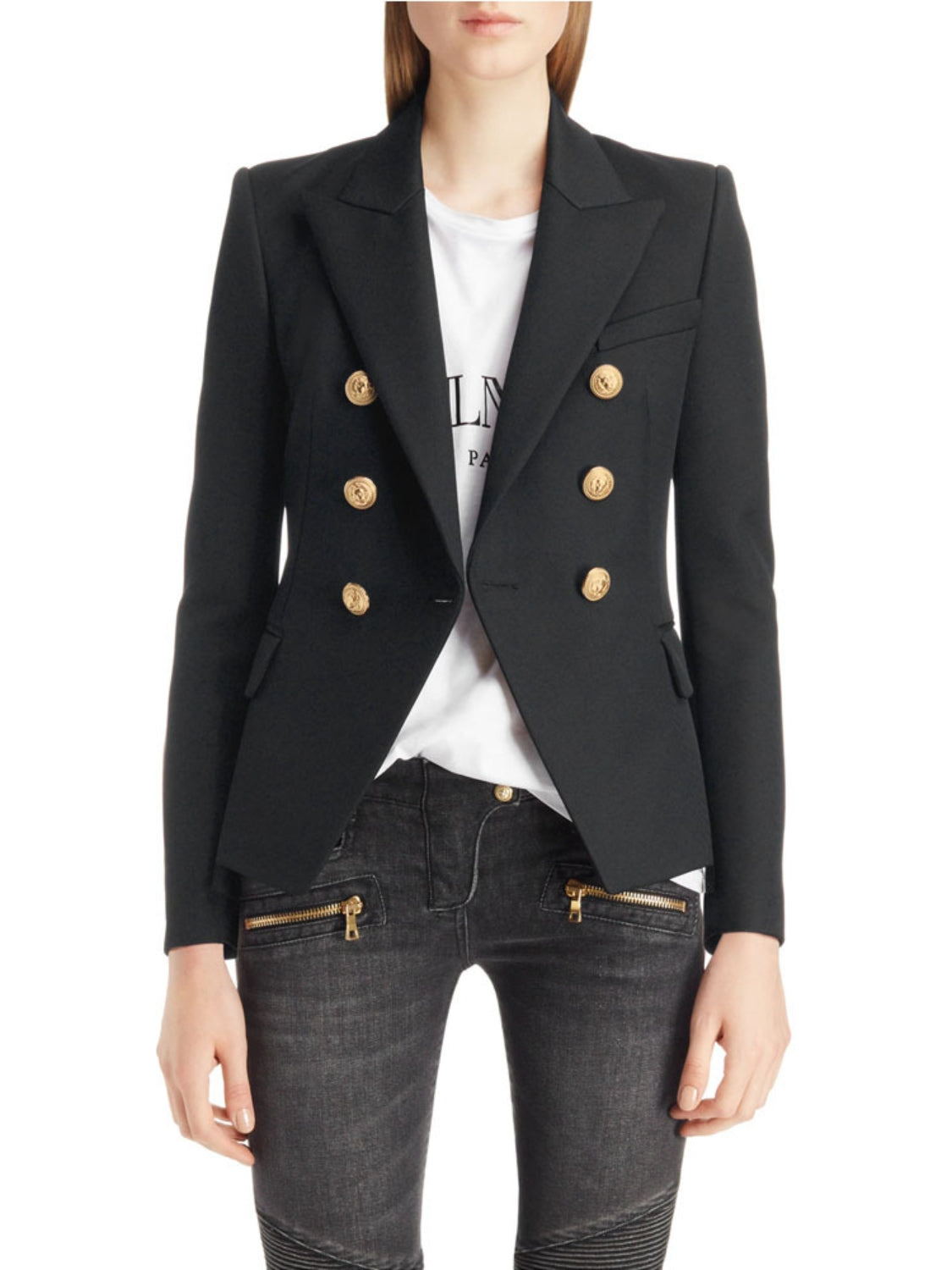 Elegant Lapel Collar Long Sleeve Blazer - MARIGOLD 