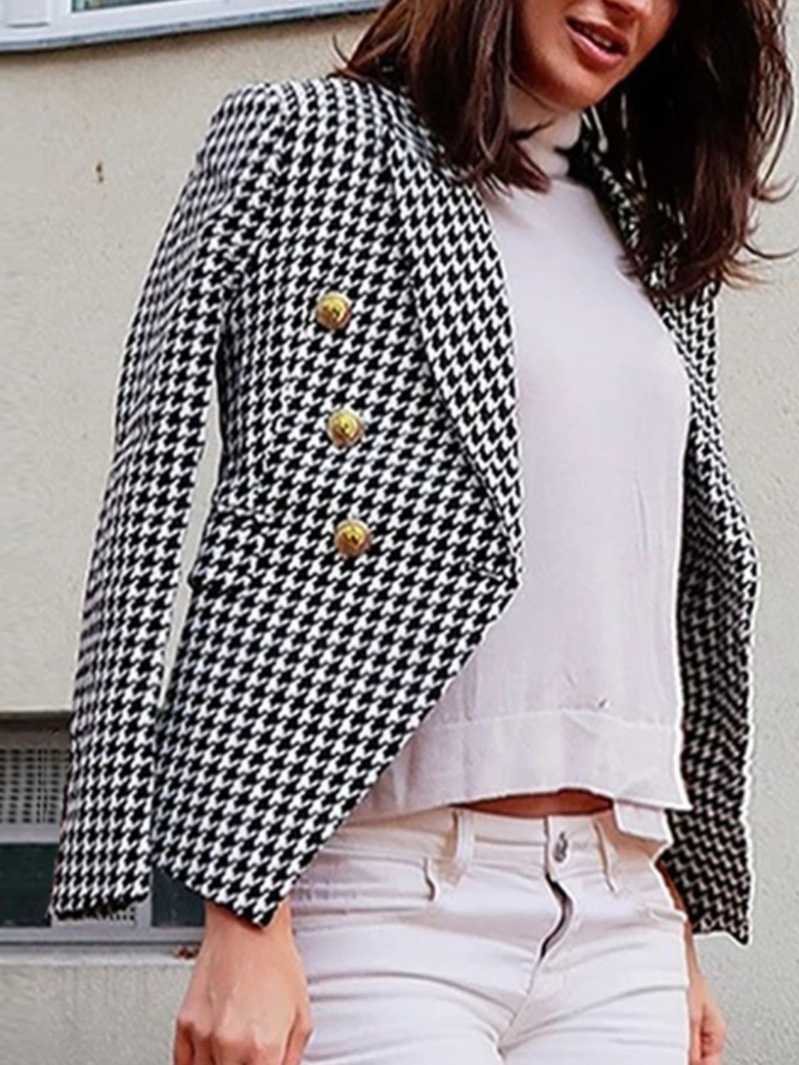 Elegant Lapel Collar Long Sleeve Blazer - MARIGOLD 