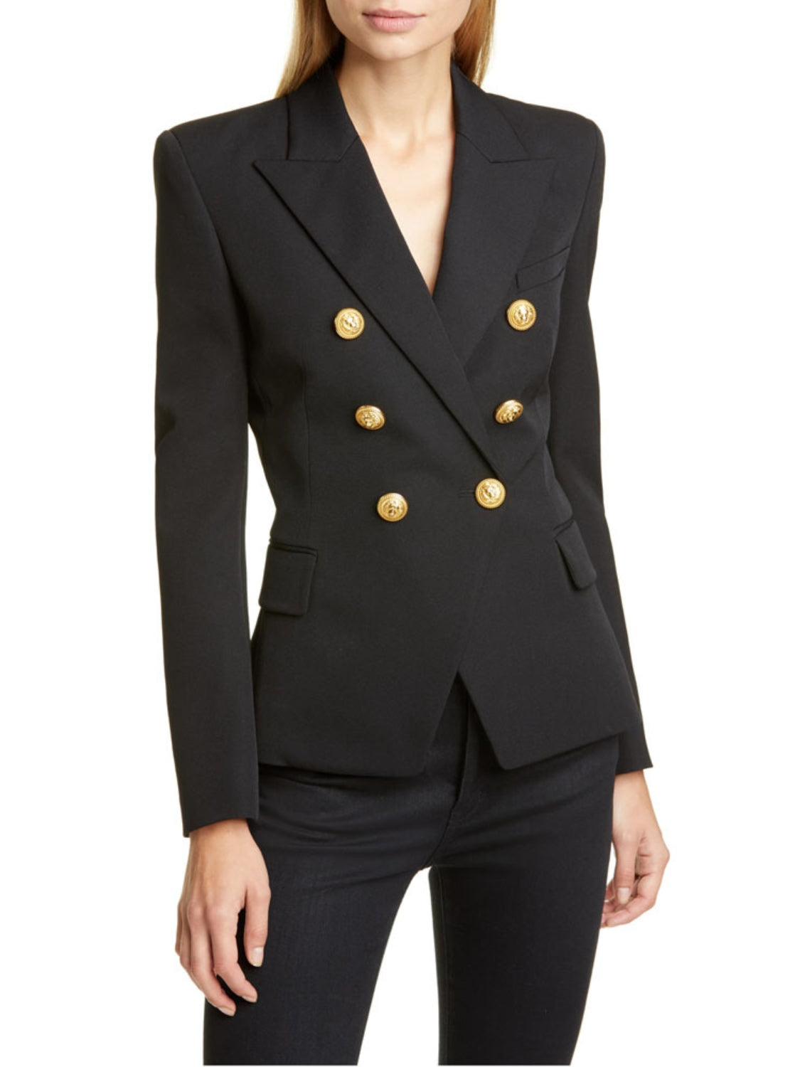 Elegant Lapel Collar Long Sleeve Blazer - MARIGOLD 