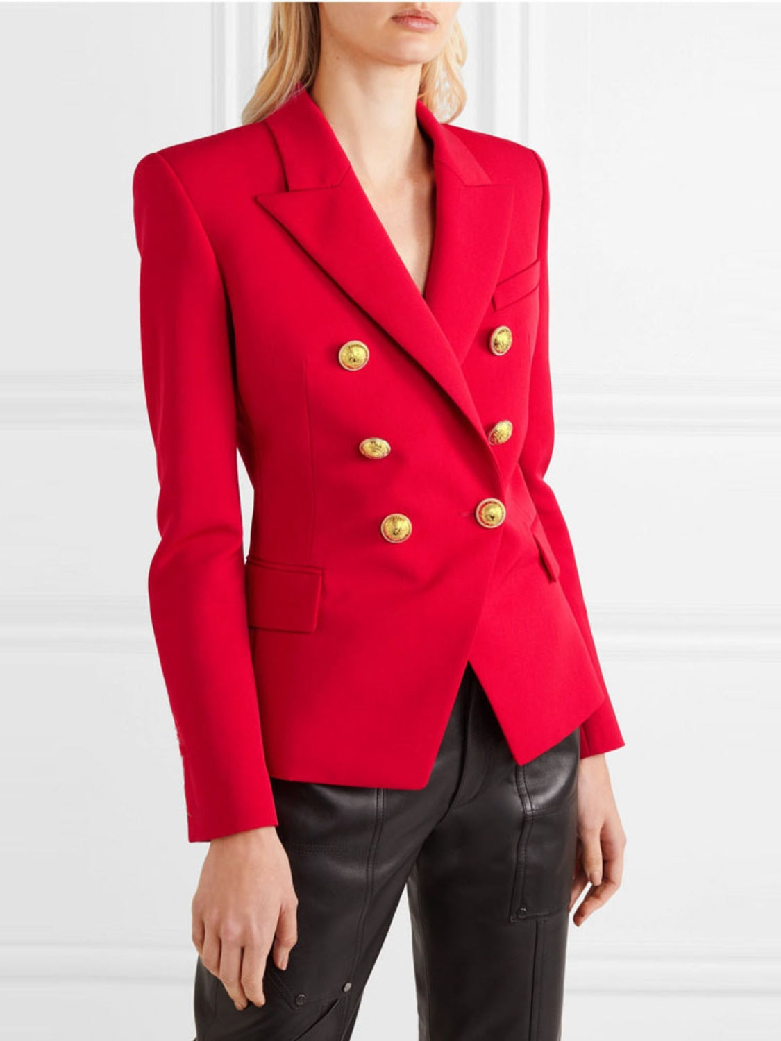 Elegant Lapel Collar Long Sleeve Blazer - MARIGOLD 