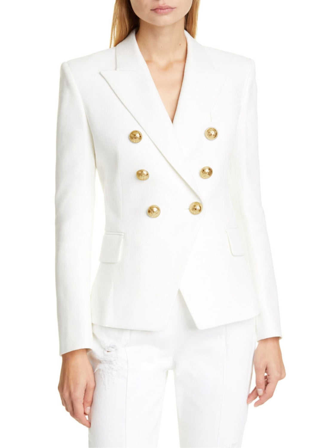 Elegant Lapel Collar Long Sleeve Blazer - MARIGOLD 