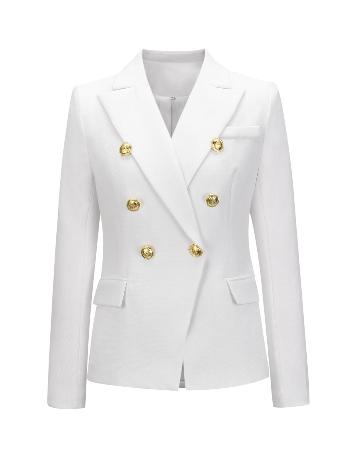 Elegant Lapel Collar Long Sleeve Blazer - MARIGOLD 