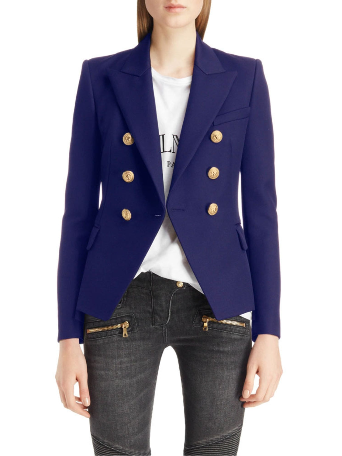 Elegant Lapel Collar Long Sleeve Blazer - MARIGOLD 