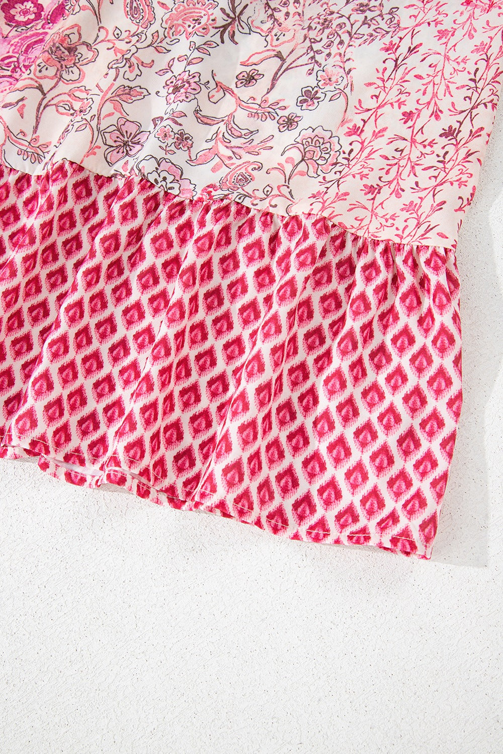 Bohemian Pink Printed Tassel Drawstring Maxi Skirt - MARIGOLD 
