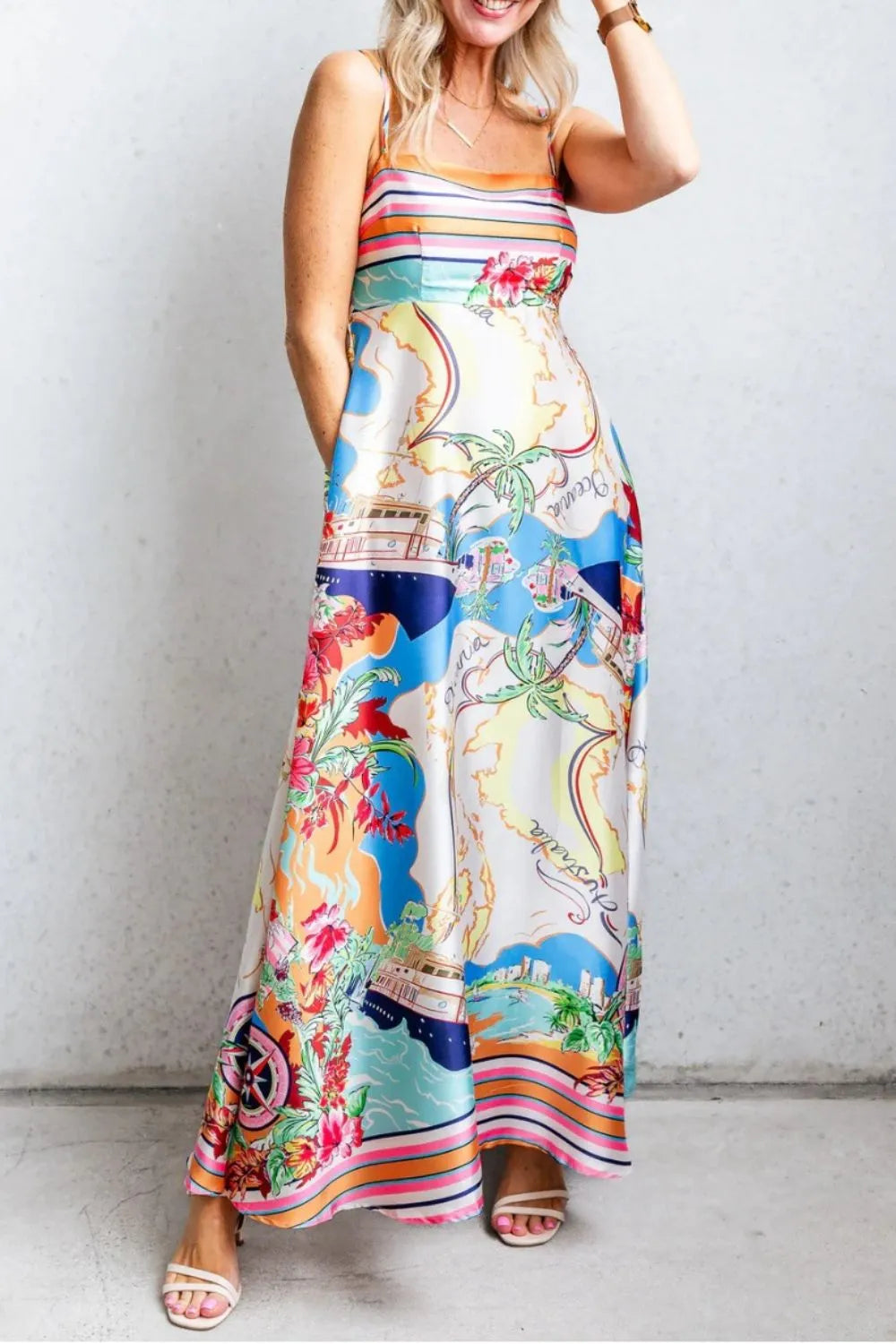 Tropical Australia Print Maxi Dress with Pockets marigold collections australia marigold co. womens dresses 8