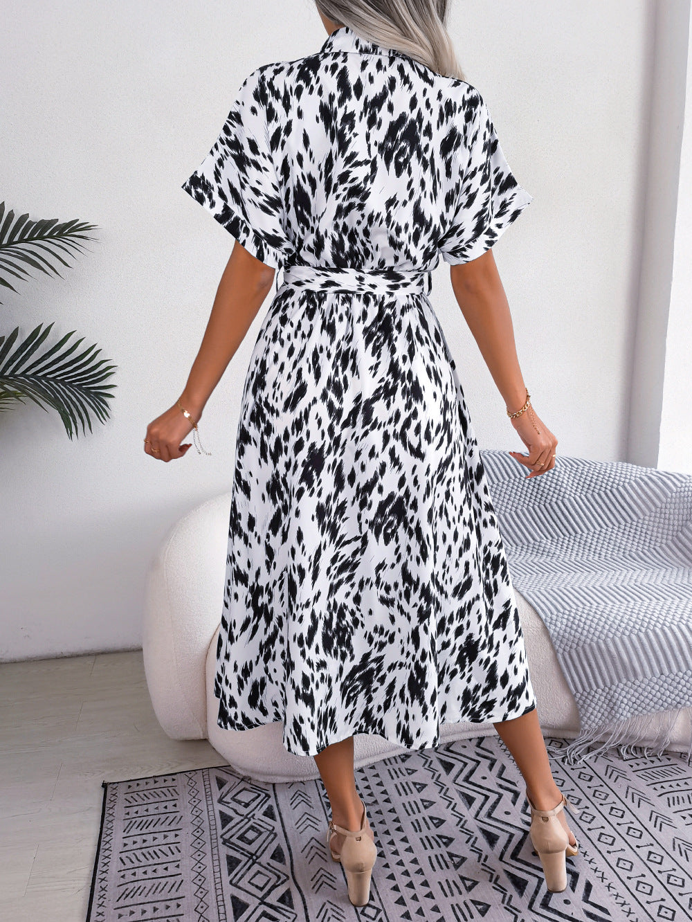 black & white Leopard Print Shirt Midi Dress marigold collections australia marigold co. womens dresses 3