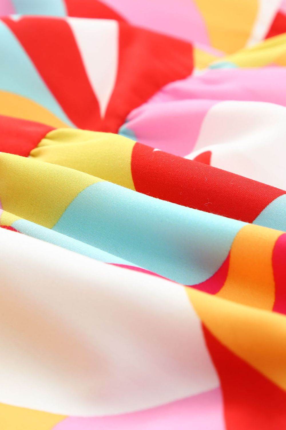 Colourful Printed Smocked Puff Sleeve Mini Dress - MARIGOLD 
