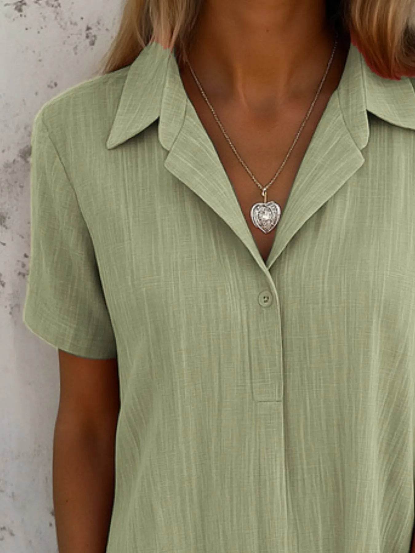 Short Sleeve Midi Shirt Dress - MARIGOLD 
