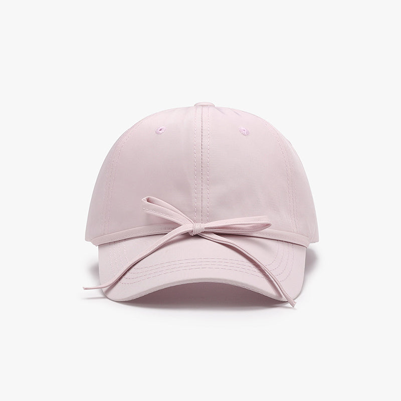 Bow Knot Cotton Baseball Cap - MARIGOLD 