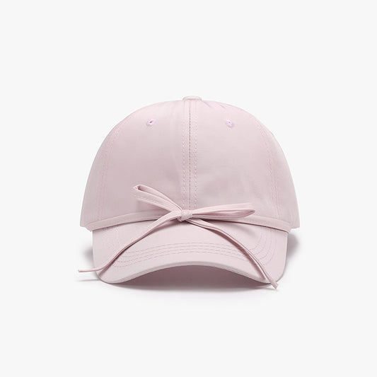 Bow Knot Cotton Baseball Cap - MARIGOLD 