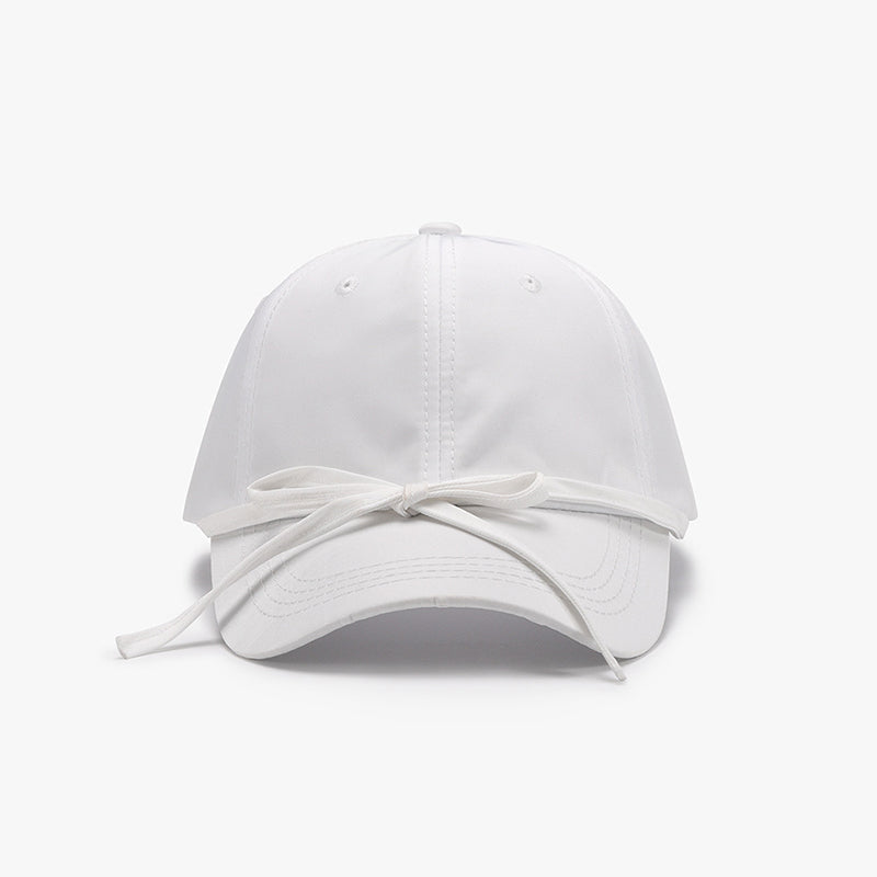 Bow Knot Cotton Baseball Cap - MARIGOLD 