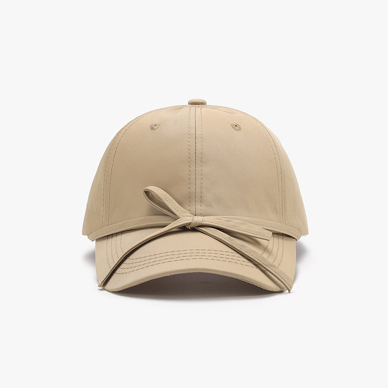 Bow Knot Cotton Baseball Cap - MARIGOLD 
