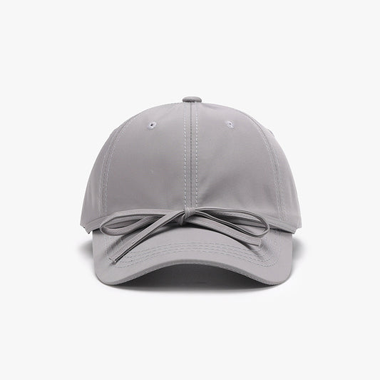 Bow Knot Cotton Baseball Cap - MARIGOLD 
