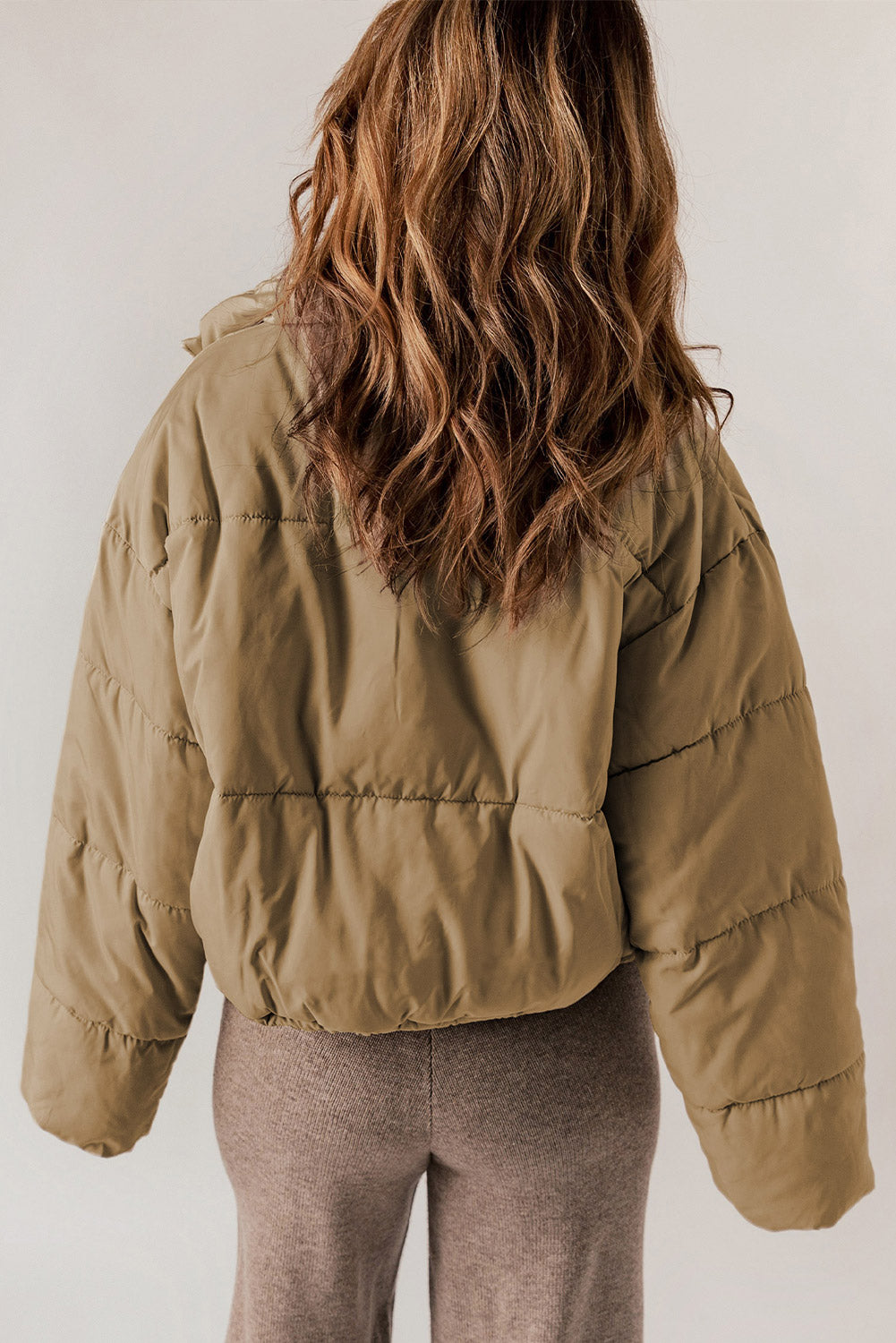 Zip-Up Collared Long Sleeve Coat - MARIGOLD 