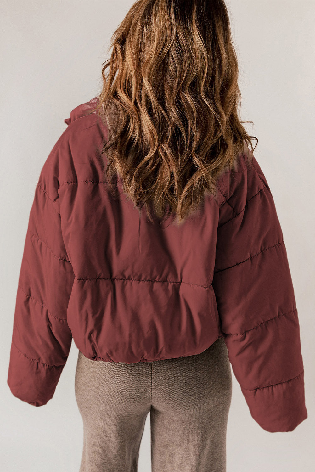 Zip-Up Collared Long Sleeve Coat - MARIGOLD 