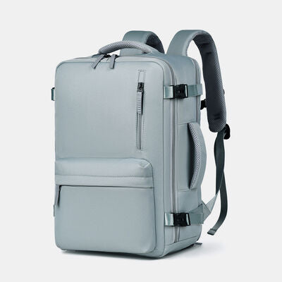 Multi-Handle Oxford Backpack with Pockets - MARIGOLD 
