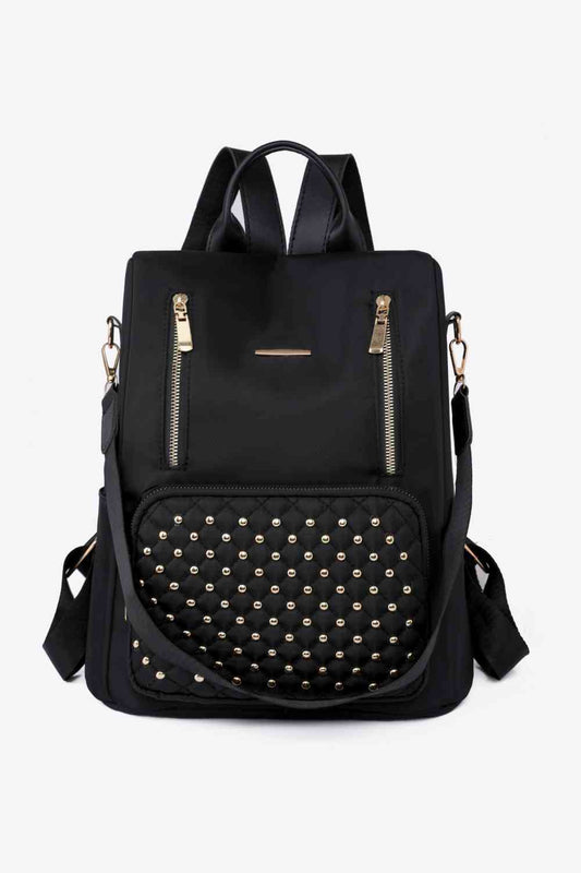Zipper Pocket Beaded Backpack - MARIGOLD 