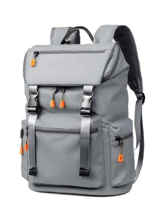 Oxford Cloth Multi-Pockets Backpack Bag - MARIGOLD 