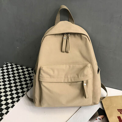 Minimalist Zip Cotton Backpack Bag - MARIGOLD 