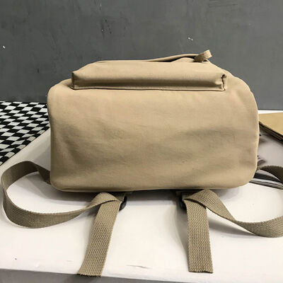 Minimalist Zip Cotton Backpack Bag - MARIGOLD 
