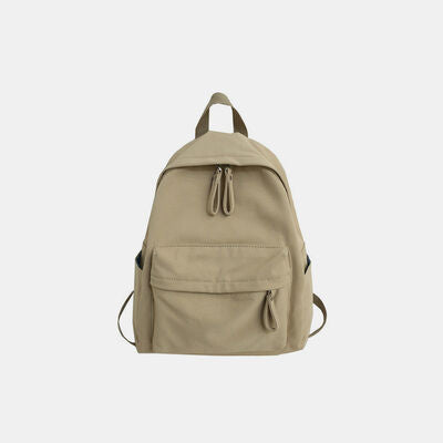 Minimalist Zip Cotton Backpack Bag - MARIGOLD 