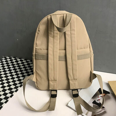 Minimalist Zip Cotton Backpack Bag - MARIGOLD 