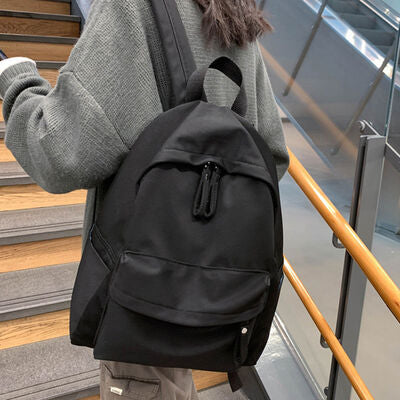 Minimalist Zip Cotton Backpack Bag - MARIGOLD 
