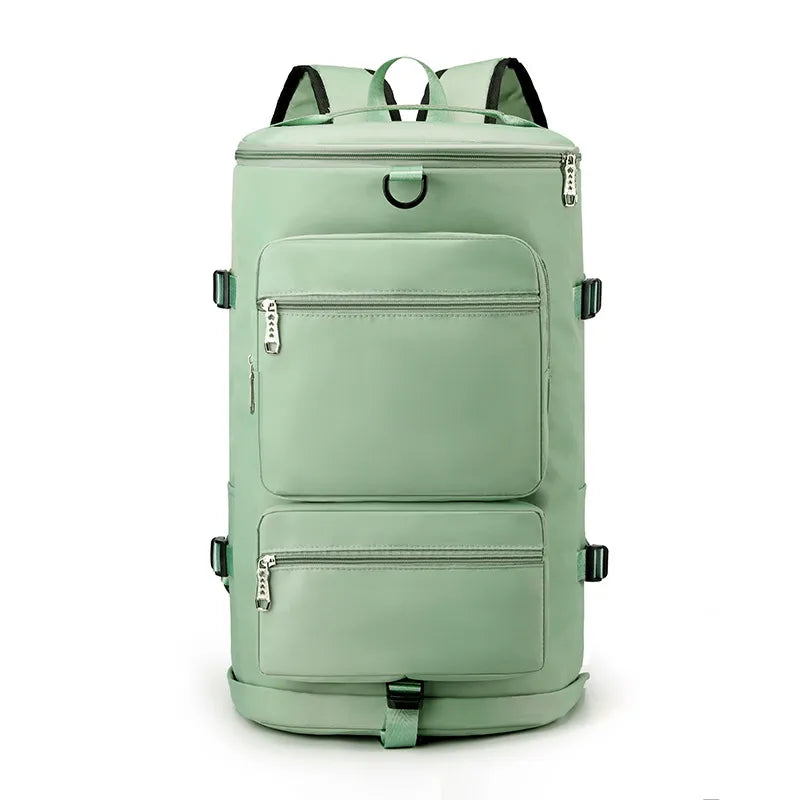 green Multi Pocket Travel Backpack Bag 3