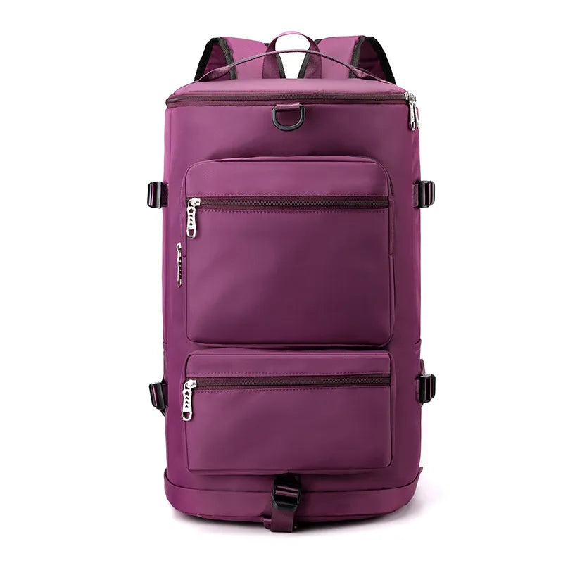 plum Multi Pocket Travel Backpack Bag 1