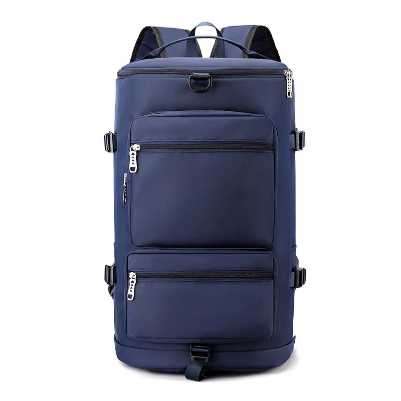 navy Multi Pocket Travel Backpack Bag 1