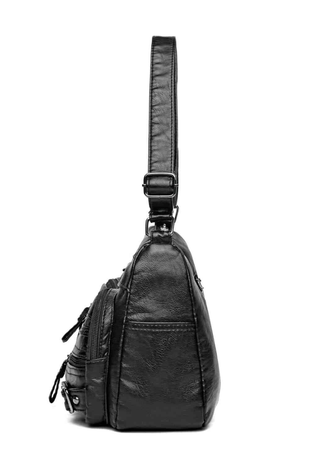 Multi-Pocket PU Leather Crossbody Bag - MARIGOLD 