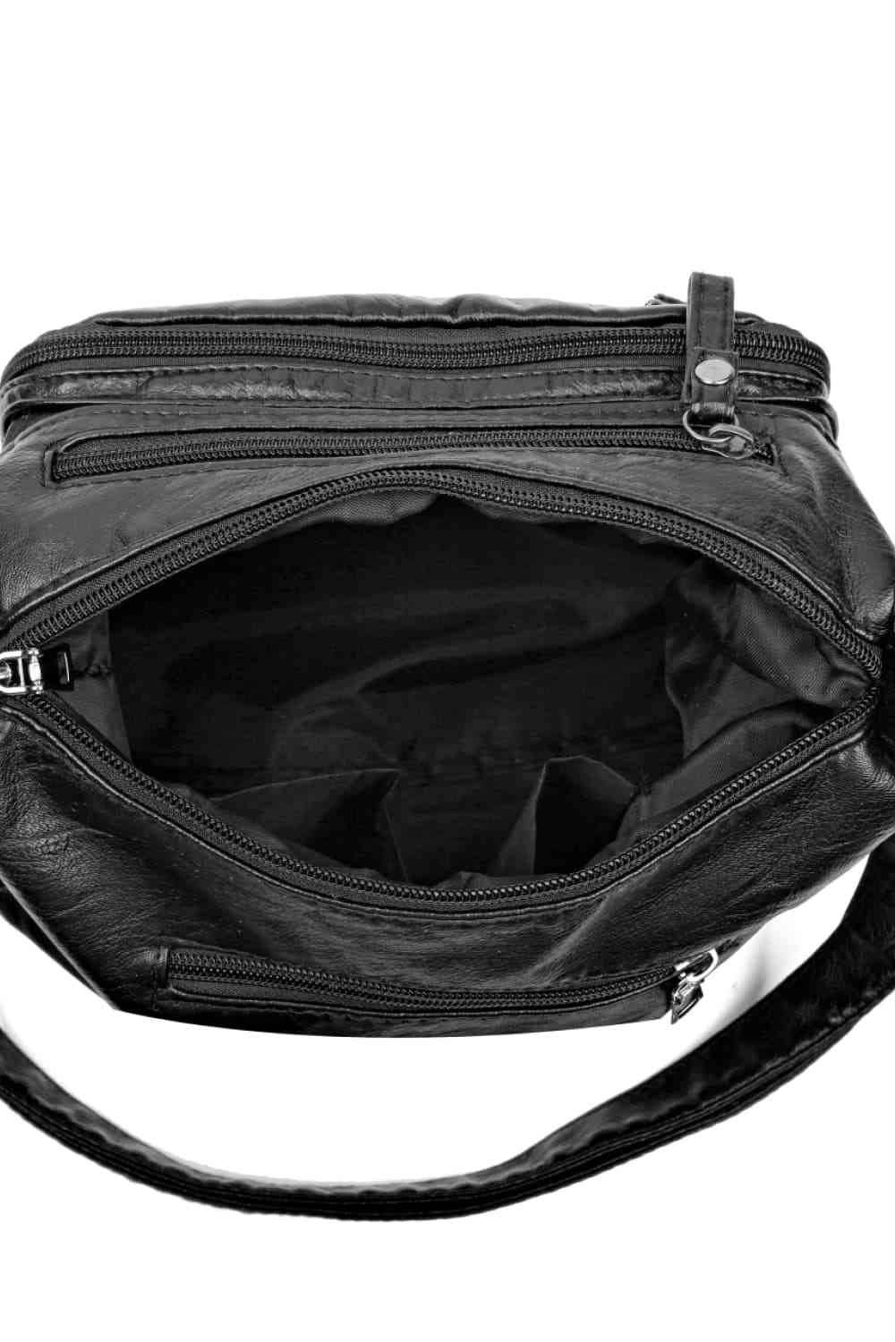Multi-Pocket PU Leather Crossbody Bag - MARIGOLD 