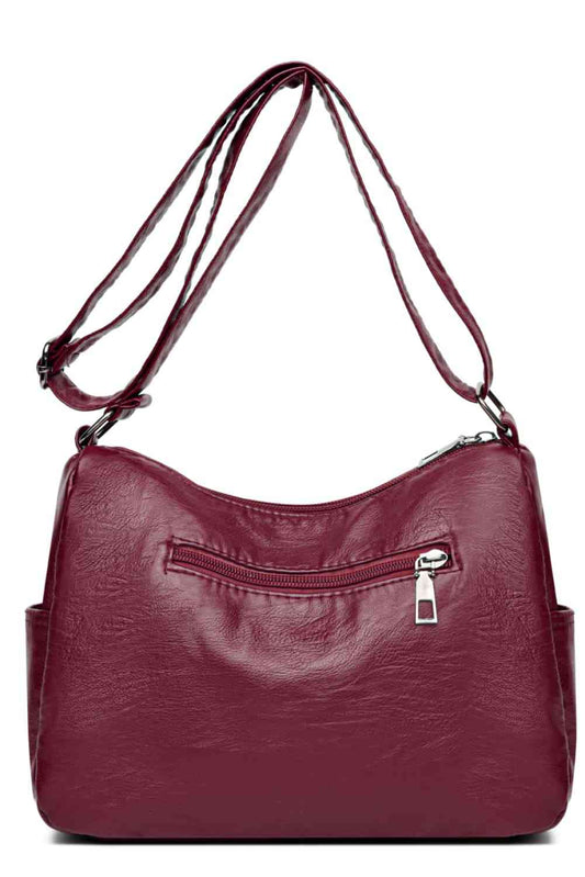 Multi-Pocket PU Leather Crossbody Bag - MARIGOLD 