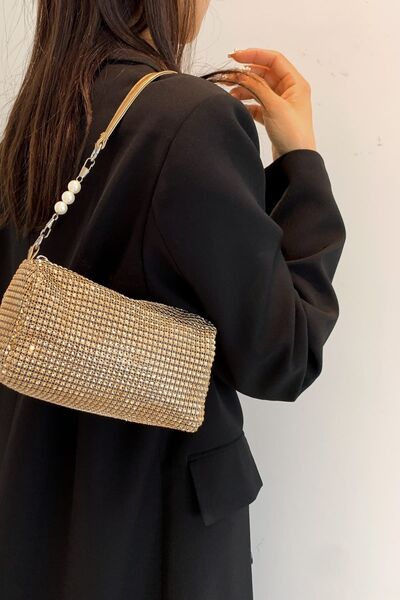 Openwork Crossbody Bag with Removable Strap - MARIGOLD 
