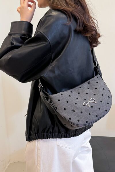 Polyester Printed Adjustable Strap Crossbody Bag - MARIGOLD 