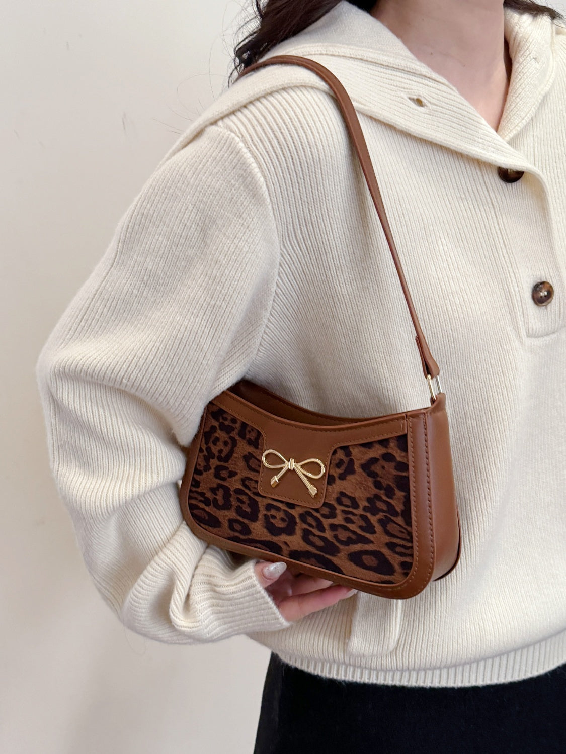 Bow Leopard Handbag - MARIGOLD 