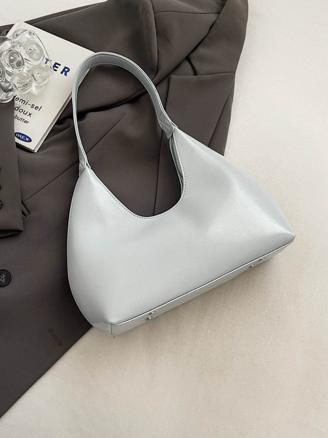 Minimalist Baguette Zip Shoulder Bag - MARIGOLD 