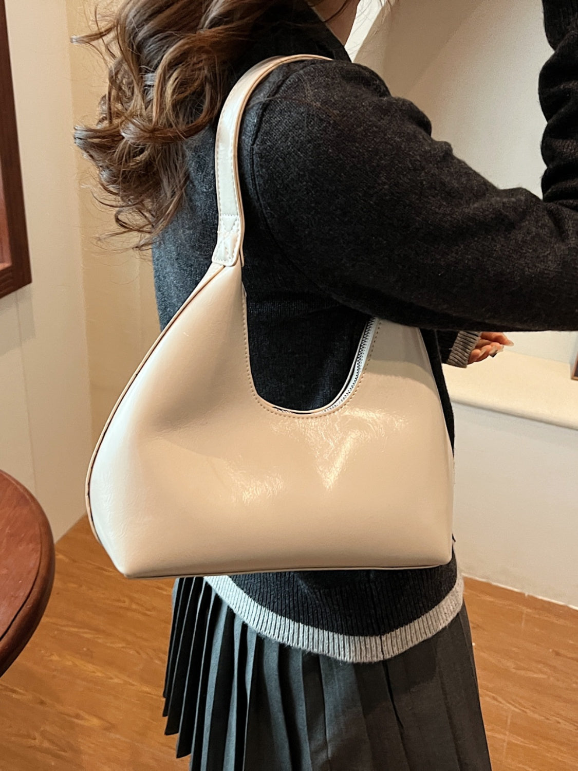 Minimalist Baguette Zip Shoulder Bag - MARIGOLD 