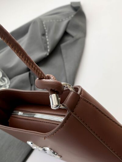 Bow PU Leather Knotted Strap Handbag - MARIGOLD 
