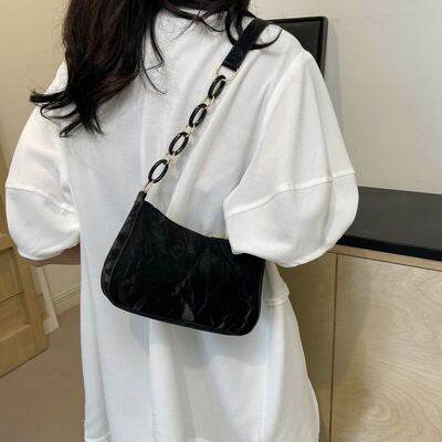 Bow PU Leather Shoulder Bag - MARIGOLD 