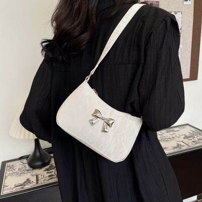 Bow PU Leather Shoulder Bag - MARIGOLD 