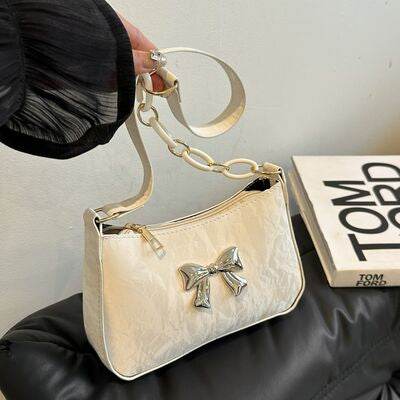 Bow PU Leather Shoulder Bag - MARIGOLD 