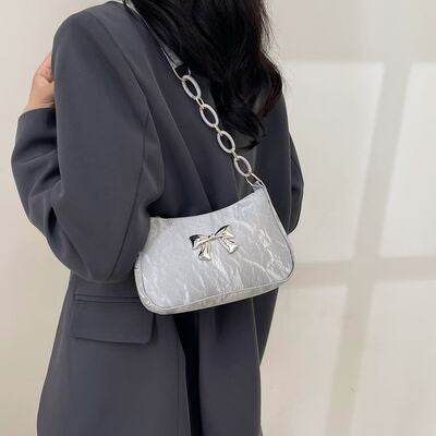 Bow PU Leather Shoulder Bag - MARIGOLD 