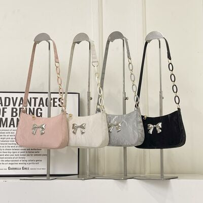 Bow PU Leather Shoulder Bag - MARIGOLD 